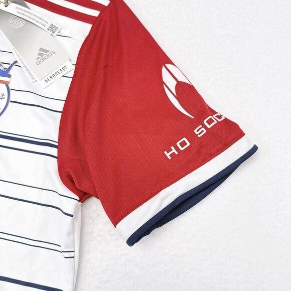 Cagliari Calcio Football Club Soccer Jersey Size Small White Red Italy NEW - Picture 4 of 13